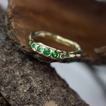 MOLD ART STARLIGHT ZÖLD SMARAGD ARANY GYŰRŰ