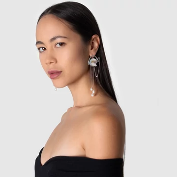 MEDÚZA PEARL EZÜST FÜLBEVALÓ 