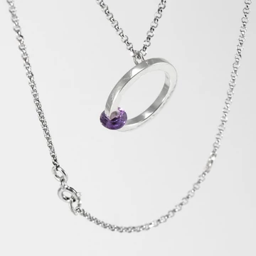 FLOATING STONE AMETISZT EZÜST NYAKLÁNC