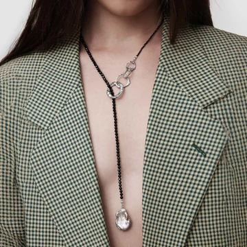 MOLD ART × PEARL NOIR EZÜST NYAKLÁNC 