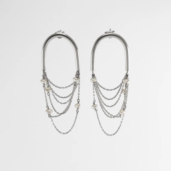 CHAIN PEARL EZÜST FÜLBEVALÓ 