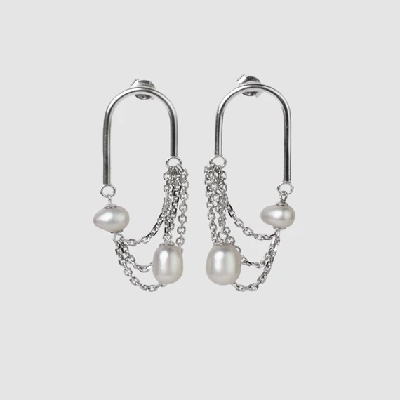 CHAIN PEARL EZÜST FÜLBEVALÓ 