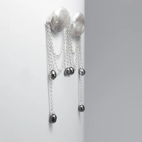 CHAIN PEARL EZÜST FÜLBEVALÓ